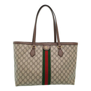 GUCCI Ophidia Supreme GG Tote Shoulder Bag Brown